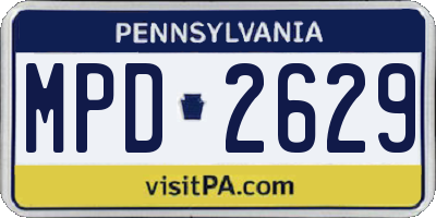 PA license plate MPD2629