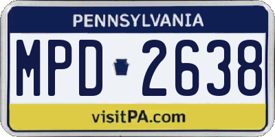 PA license plate MPD2638