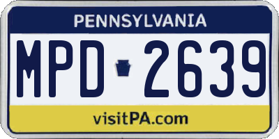 PA license plate MPD2639