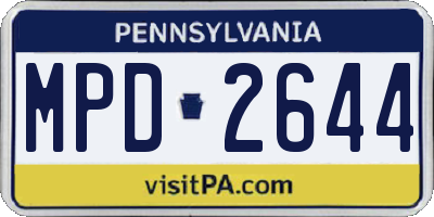 PA license plate MPD2644