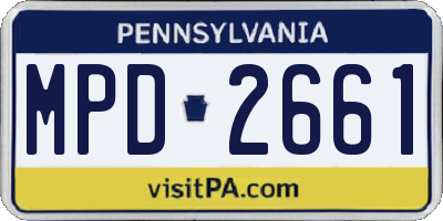 PA license plate MPD2661