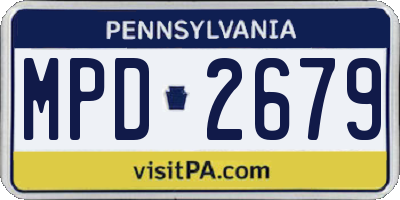 PA license plate MPD2679
