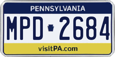 PA license plate MPD2684