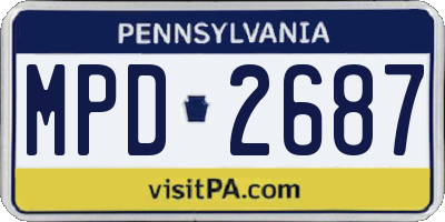 PA license plate MPD2687