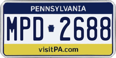 PA license plate MPD2688