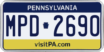 PA license plate MPD2690