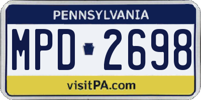 PA license plate MPD2698