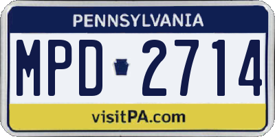 PA license plate MPD2714