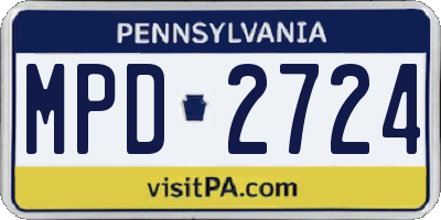 PA license plate MPD2724