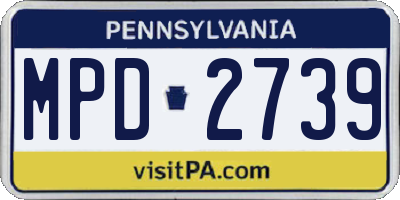 PA license plate MPD2739