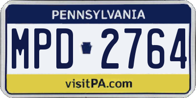 PA license plate MPD2764