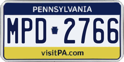 PA license plate MPD2766
