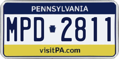 PA license plate MPD2811