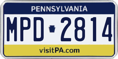 PA license plate MPD2814