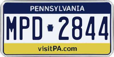 PA license plate MPD2844
