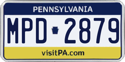 PA license plate MPD2879