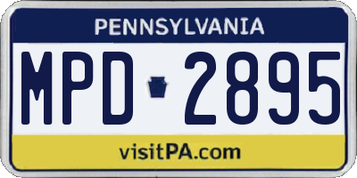 PA license plate MPD2895