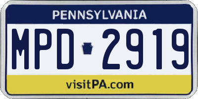 PA license plate MPD2919