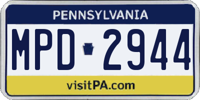 PA license plate MPD2944