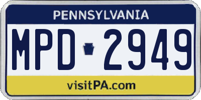 PA license plate MPD2949