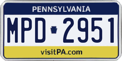 PA license plate MPD2951