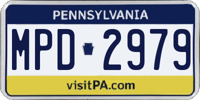 PA license plate MPD2979