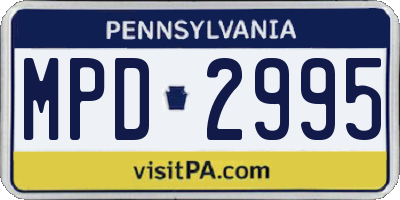 PA license plate MPD2995