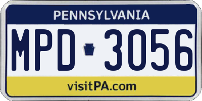 PA license plate MPD3056