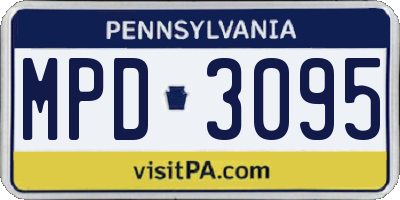 PA license plate MPD3095