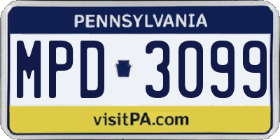 PA license plate MPD3099