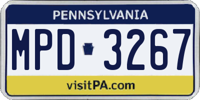 PA license plate MPD3267