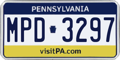PA license plate MPD3297
