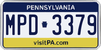 PA license plate MPD3379