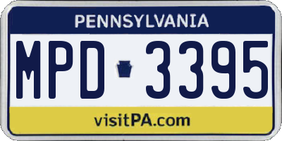 PA license plate MPD3395