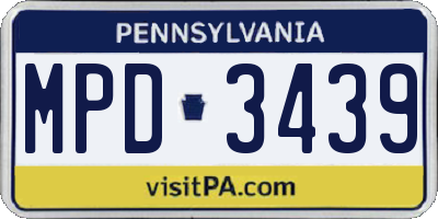 PA license plate MPD3439