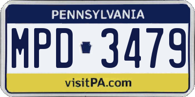 PA license plate MPD3479