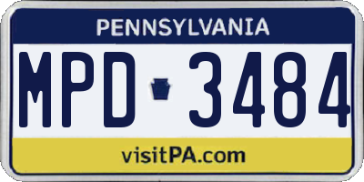 PA license plate MPD3484
