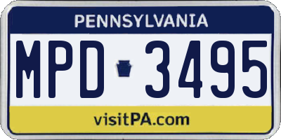 PA license plate MPD3495