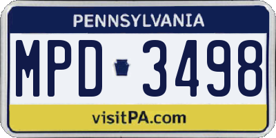 PA license plate MPD3498