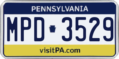 PA license plate MPD3529