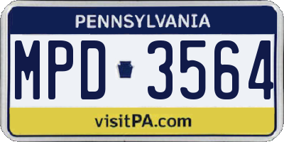 PA license plate MPD3564