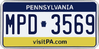 PA license plate MPD3569