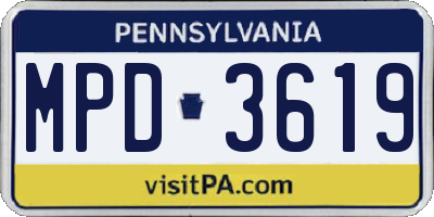 PA license plate MPD3619