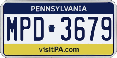 PA license plate MPD3679