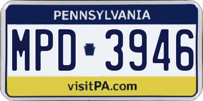 PA license plate MPD3946