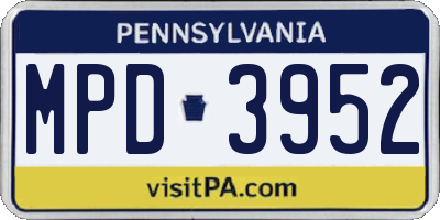 PA license plate MPD3952