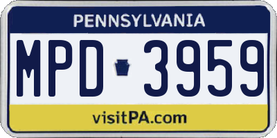PA license plate MPD3959