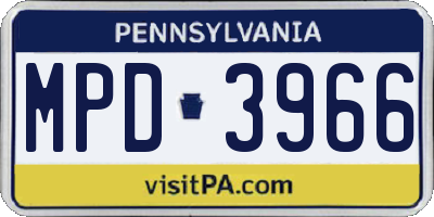 PA license plate MPD3966