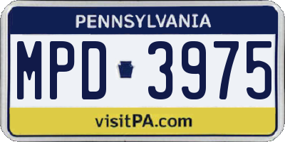 PA license plate MPD3975