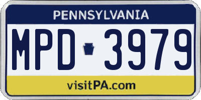 PA license plate MPD3979